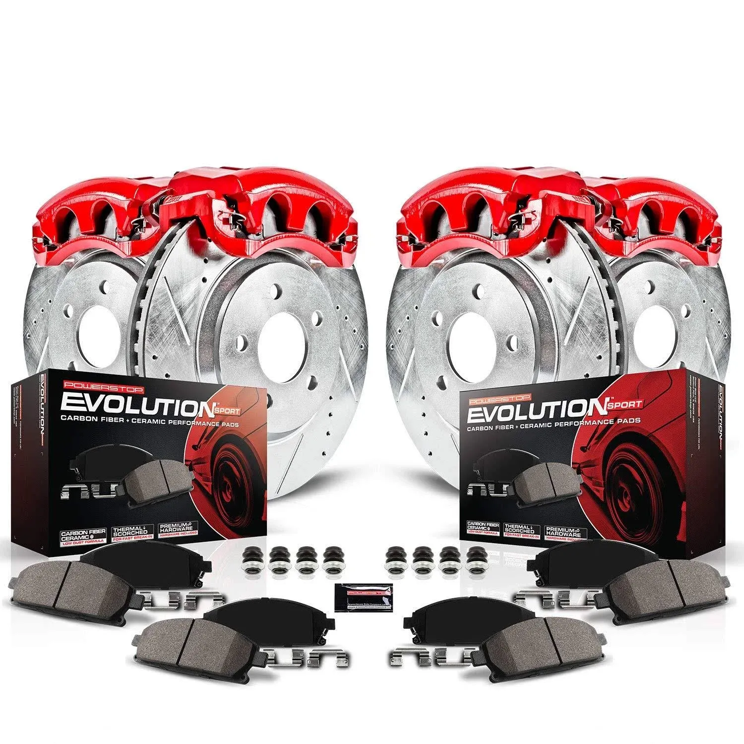 Power Stop KC2164A Z23 Evolution Sport Brake Kit with Calipers For Dodge Ram 1500 Durango Aspen