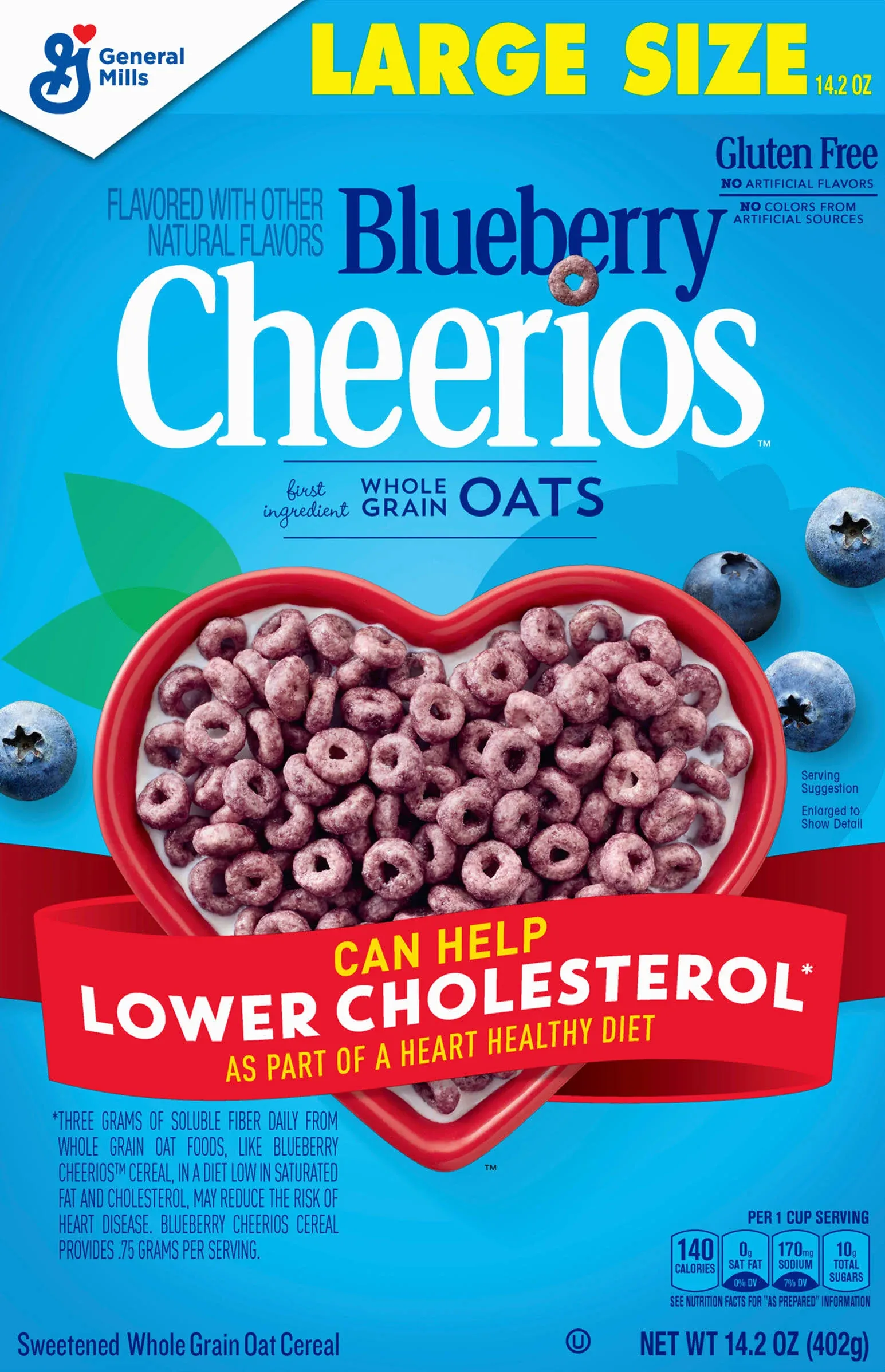 Cheerios Cereal, Blueberry, Large Size - 14.2 oz