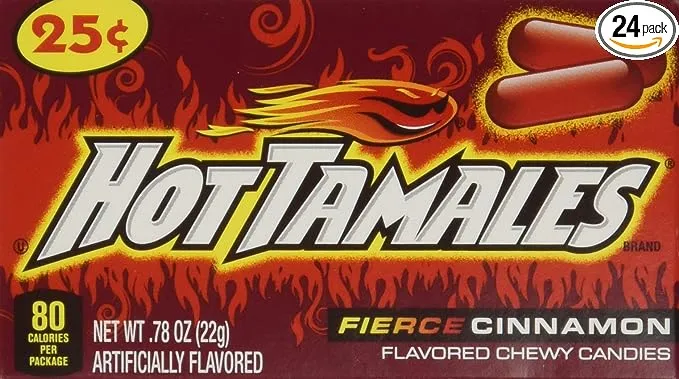 Hot Tamales-24ct-Individual Mini Boxes Hot Cinnamon Flavor-(Net Wt. 18.72oz) 