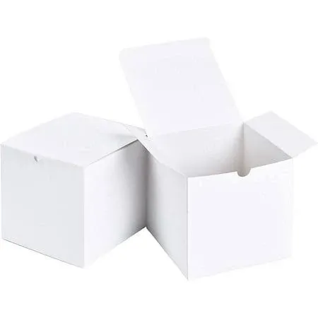 Shipkey 10 Pcs White Cardboard Gift Boxes with Lids