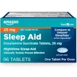 Basic Care Sleep Aid, Doxylamine Succinate 96 Tabs 25 mg Compare To Unisom #Z10