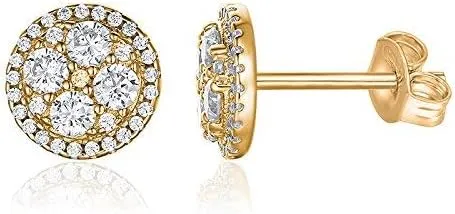 Cz Studs Earrings For Men Women Gold Plated Elegant Cubic Zirconia Earrings Dainty Rhinestone Earring Jewelry