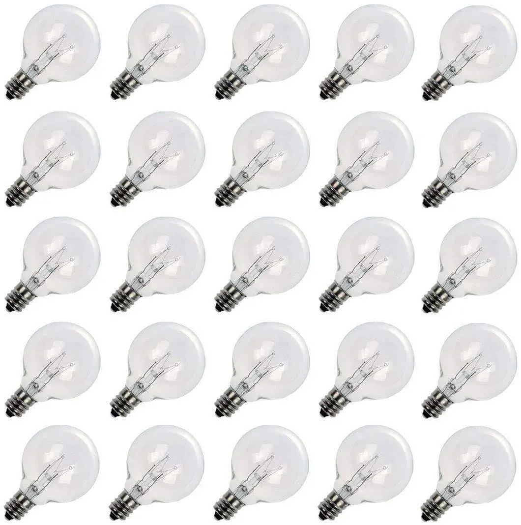 Brightown G40 Replacement Light Bulbs 5W Clear Globe Bulb Fits E12 C7 Candelabra Screw Base Sockets, 1.5 inch Dimmable Light Bulbs for Indoor