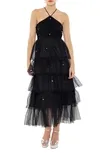 Shane Tulle Halter Tiered Dress