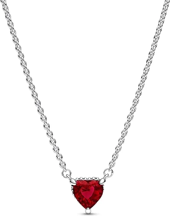 Sparkling Heart Halo Pendant Collier Necklace