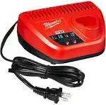 Milwaukee Genuine OEM 48-59-2401 M12 Lithium Ion 12 Volt Battery Charger w/LED Indicating, RedMilwaukee Genuine OEM 48-59-2401 M12 Lithium Ion 12 Volt Battery Charger w/LED Indicating, Red