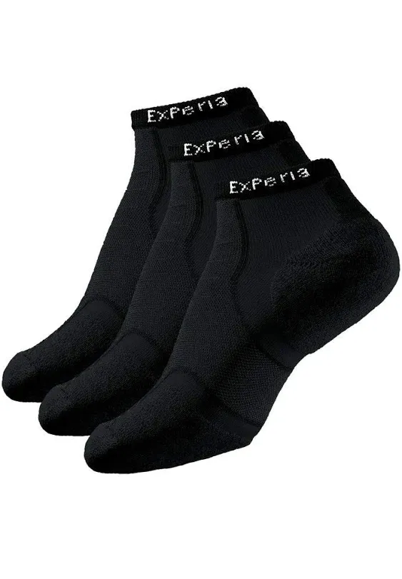 Experia Thin Padded Ankle Sock 3Pack Black M