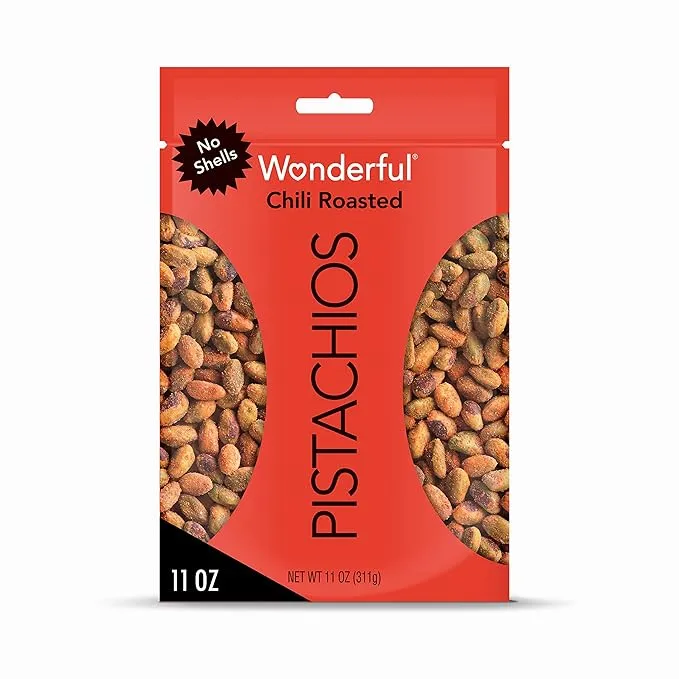 Wonderful Pistachios, Chili Roasted, No Shells - 11 oz