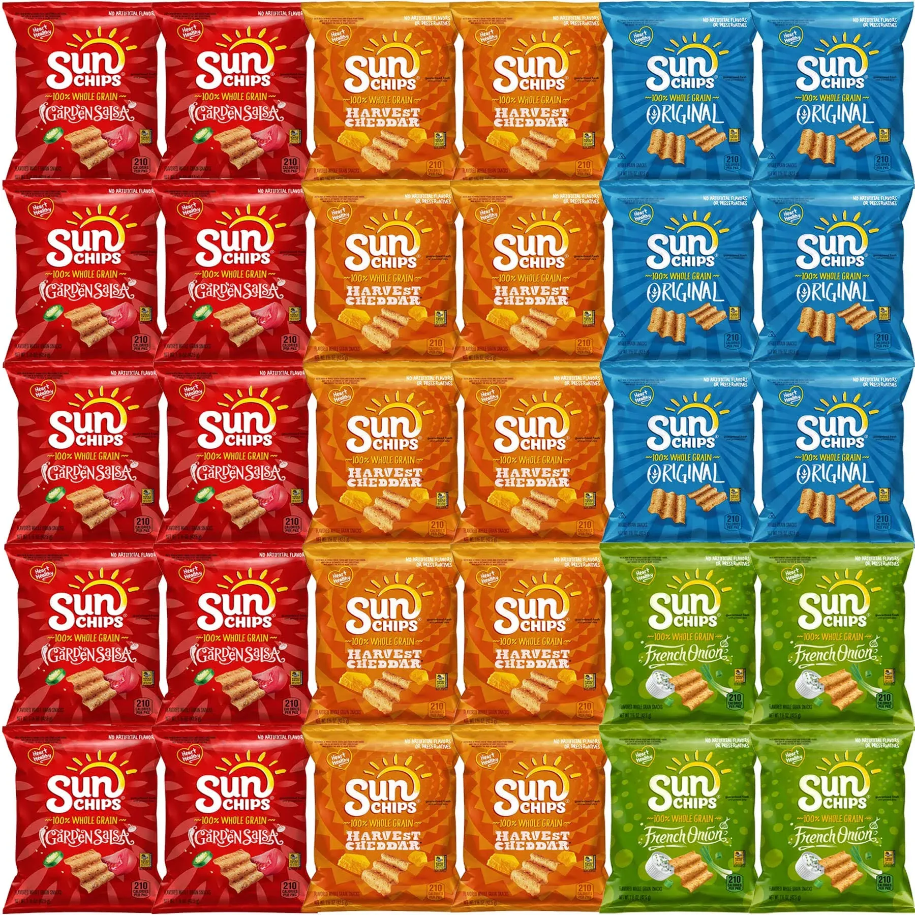 SunChips Variety Pack - Multi-Grain Snack Bag Healthy Assortment (30 Count)