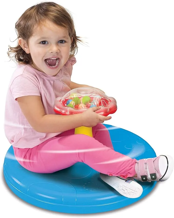 Grow'n Up Twirl 'n Whirl Go-Round | Dynamic 360-degree Rotation | Ball-Popper Handle | Textured seat Base | Indoor & Outdoor Activity Toy Toddlers | Age 1.5+