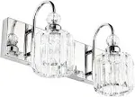 Ralbay Modern Bathroom Vanity Light 2-Lights Modern Crystal Wall Light Fixtures Modern Crystal Vanity Lighting for Bathroom