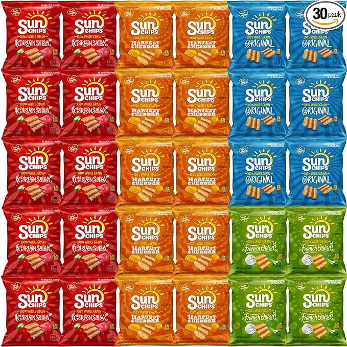 SunChips Variety Pack - Multi-Grain Snack Bag Healthy Assortment (30 Count)