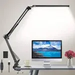 LED Desk Lamp, Adjustable Swing Arm Lamp with Clamp, Eye-Caring Reading Light...