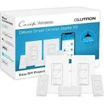 Lutron Caseta Smart Lighting Kit w/ Hub, 2 Original Dimmer Switches, 2 Pico Remotes, & More, for LED Bulbs, Works w/ Alexa, Apple Homekit, Google Home, 150W Single-Pole/3-Way, P-BDG-PKG2W-A