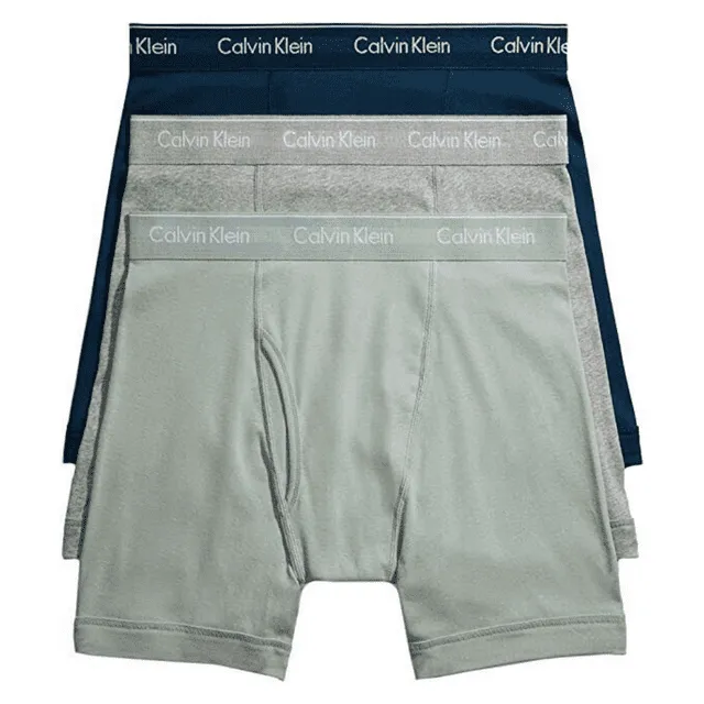 Calvin Klein Mens Underwear Cotton Classic Fit 3-Pack Boxer Brief,Multicolor,2XL