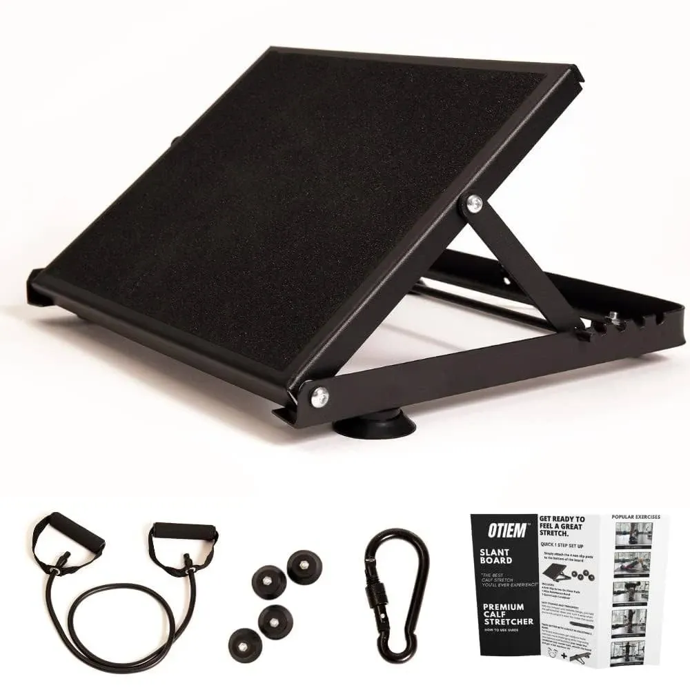 Otiem Pro Black Slant Board for Calf Stretching – Non-Slip Steel 