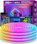 AILBTON Led Neon Rope Lights 60Ft,Control with App/Remote,Flexible Led Rope Lights,Multiple Modes,IP65 Outdoor RGB Neon Lights Waterproof,Music Sync Gaming Led Neon Strip Lights for Bedroom Indoor