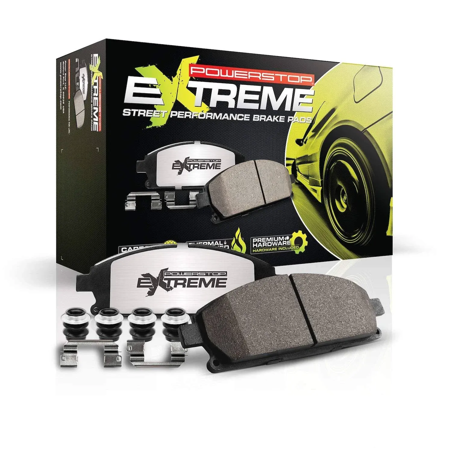 POWERSTOP EXTREME Z26-1539 STREET WARRIOR DISC PAD CARBON FIBER BRAKE PAD SET 