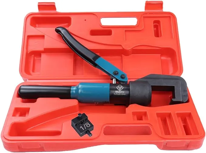 Muzata 45KN Hydraulic Hand Crimper Tool with 1/8" Dies CR09