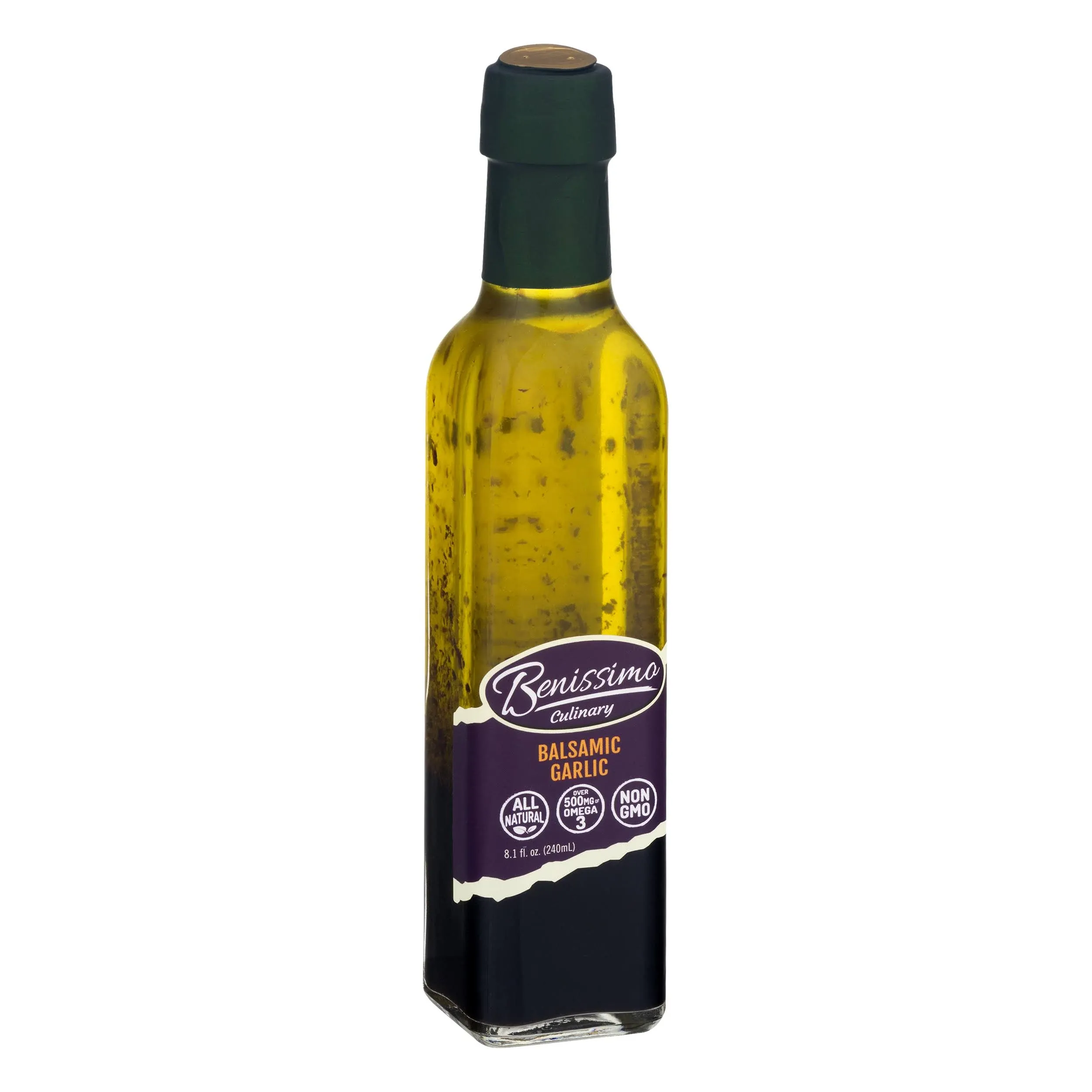 Glass Benissimo Oil, Balsamic Garlic, 8.1 Ounce