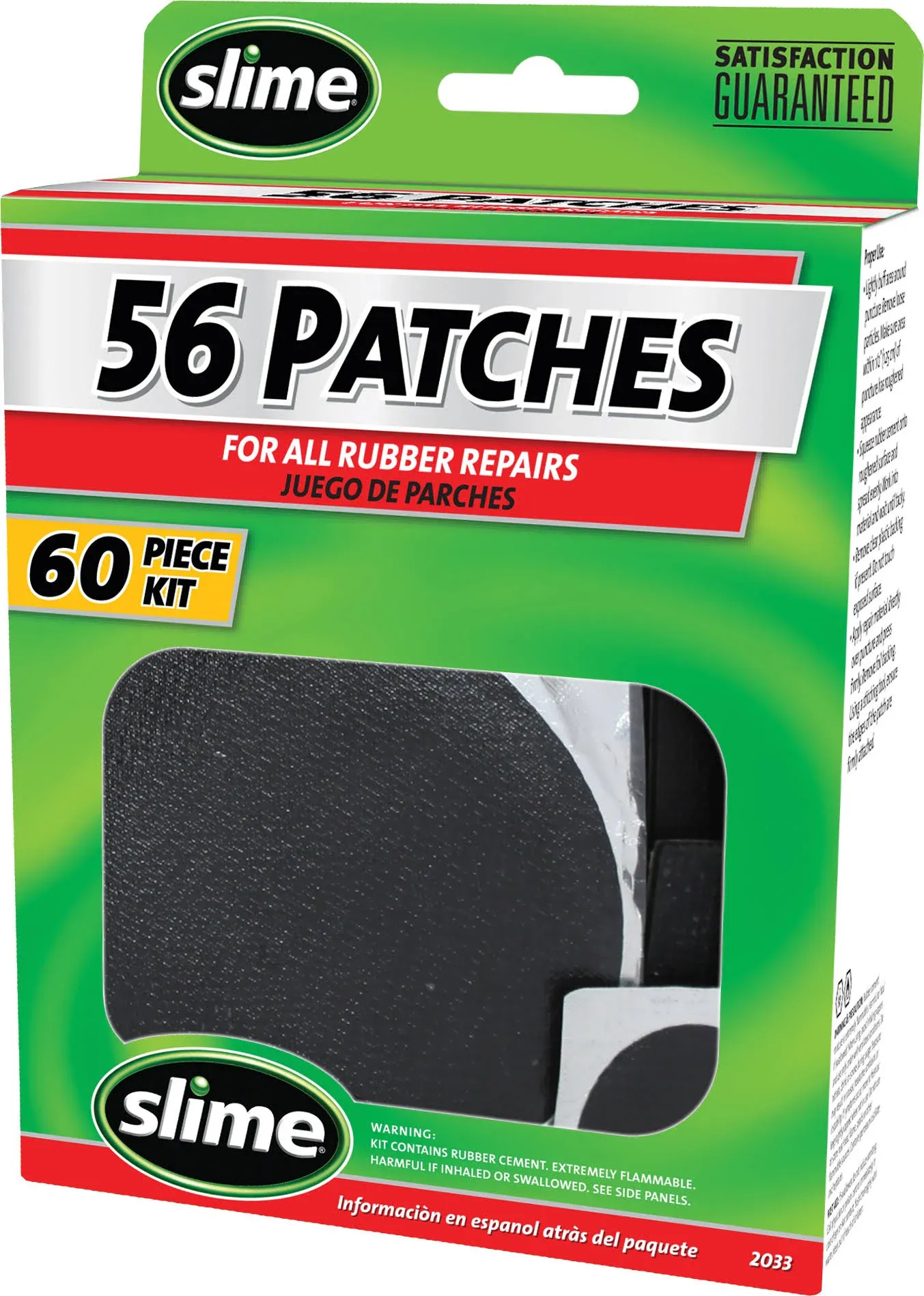 Slime 2033 Rubber Patch Kit, Patches with Glue, Storeage Box Included (56 Patches, scuffer, Glue)