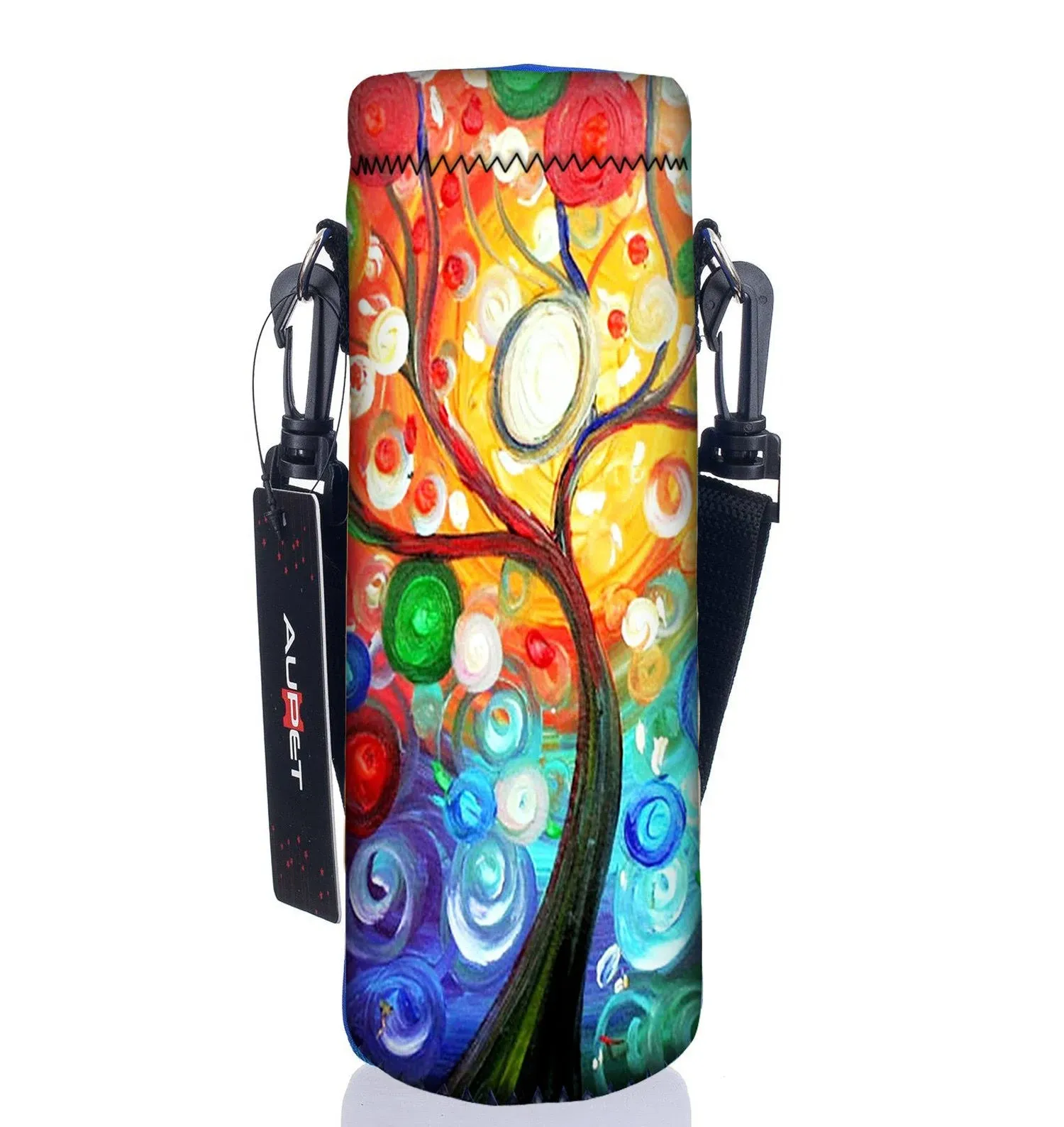 AUPET Water Bottle Sling Bag Carrier Crossbody Sleeve,Insulated Neoprene Bottle Case Holder Pouch Cover 500ML/17oz with Shoulder Strap for Boys Girls Women Men