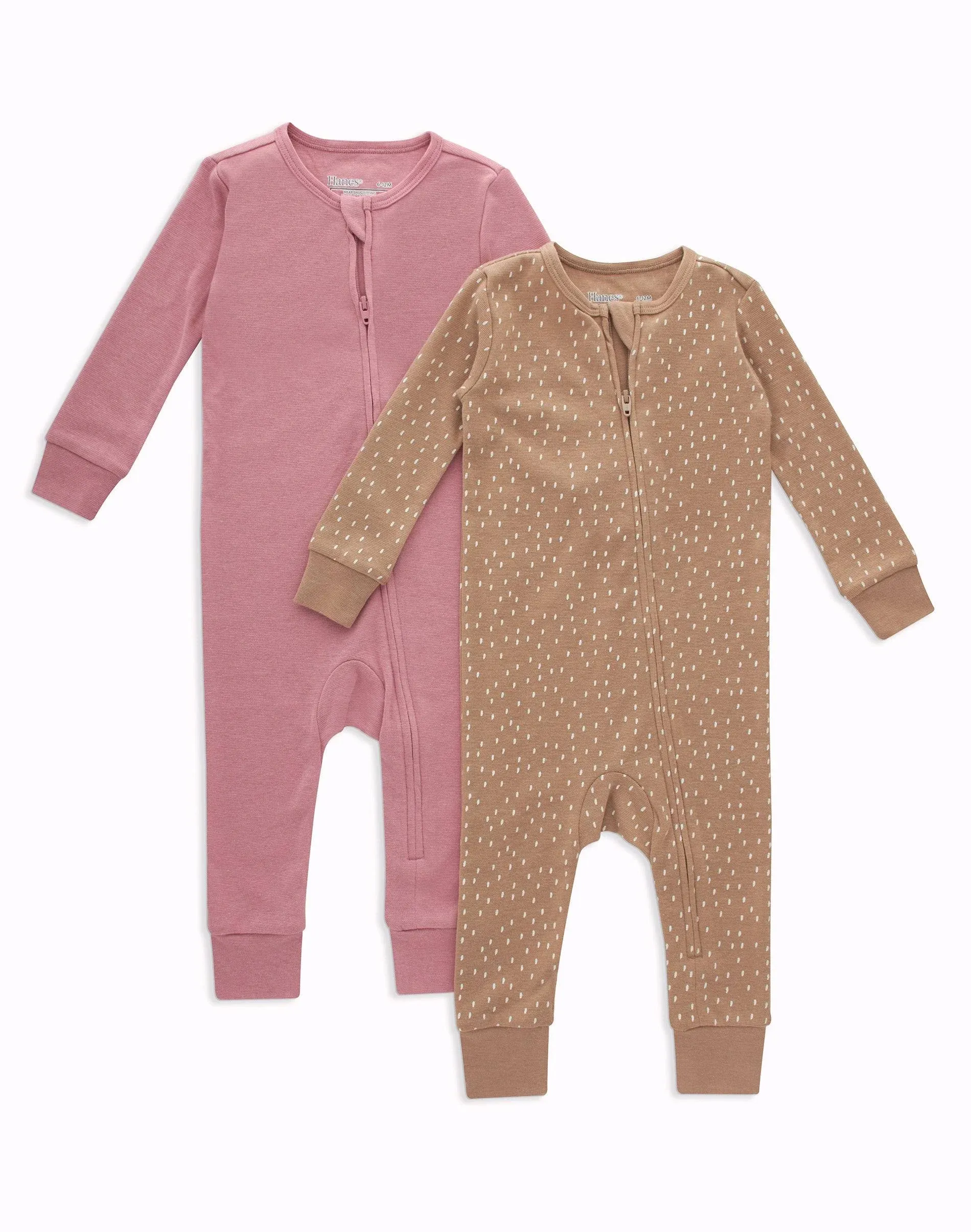 Hanes Zippin Baby Knit Long Sleeve Footless Zip Sleep N' Play, Snug-Fit, 4-Way ...