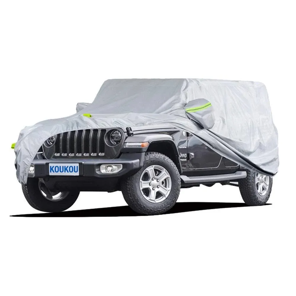 KouKou 6 Layers SUV Car Cover Waterproof All Weather, Universal Fit for Jeep Wrangler Unlimited JK JL/Commander, Subaru Outback, Cadillac SRX etc, Outdoor Sun UV Dust Protection. (181 to 190 inches)