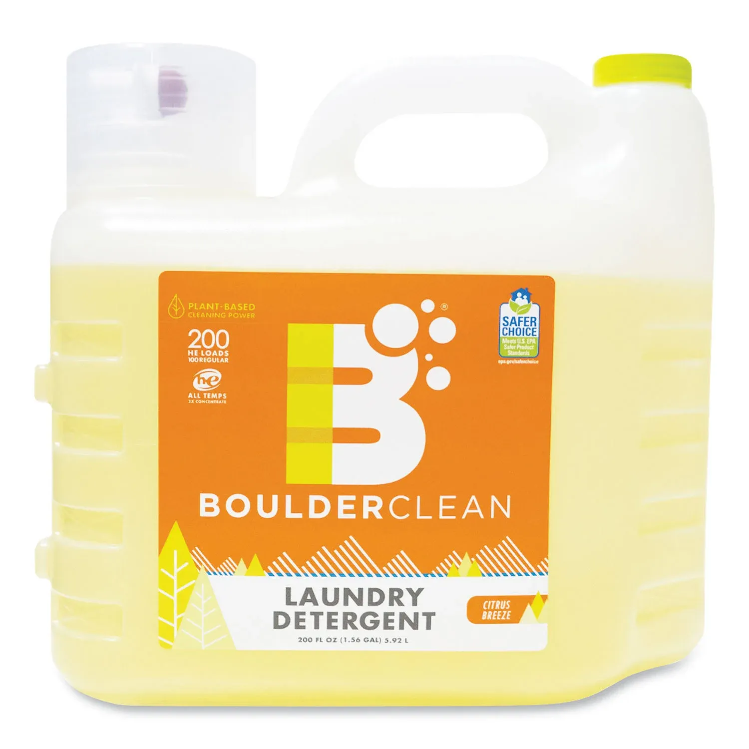 Boulder Clean Liquid Laundry Detergent, Citrus Breeze, 200 oz Bottle, 2/Carton (003038CT)