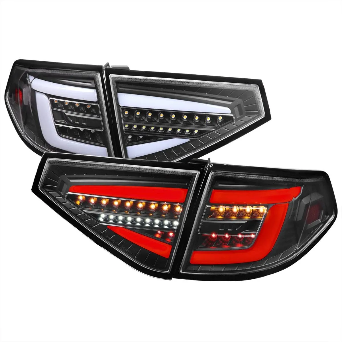 NEW LED Sequential Tail Lights Lamp for 08-14 Subaru Impreza WRX Hatchback-Smok<wbr/>e