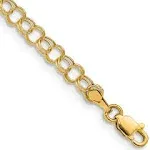 Real 10K Yellow Gold 4mm Double Link Chain Bracelet 7 inch