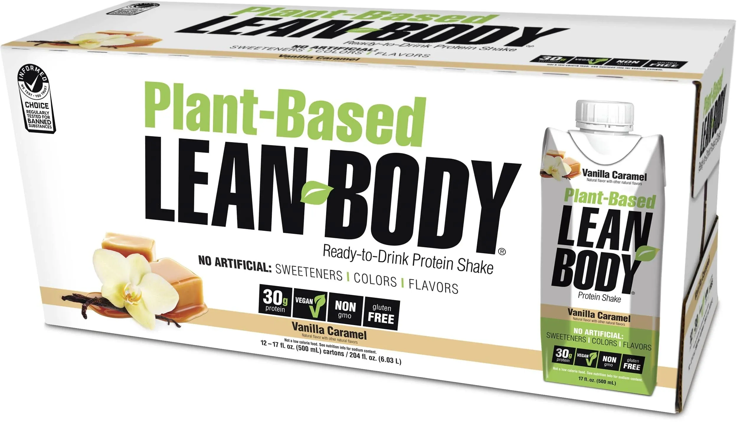 Labrada - Lean Body Plant-Based, 17 fl oz (12-Pack) / Vanilla Caramel