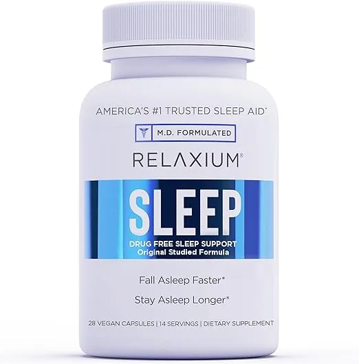 Relaxium Sleep Aid (New and Improved), Dietary Supplement, Non-Habit Forming, Supports Longer and Better Sleep, 60 Capsules, 30-Day Supply