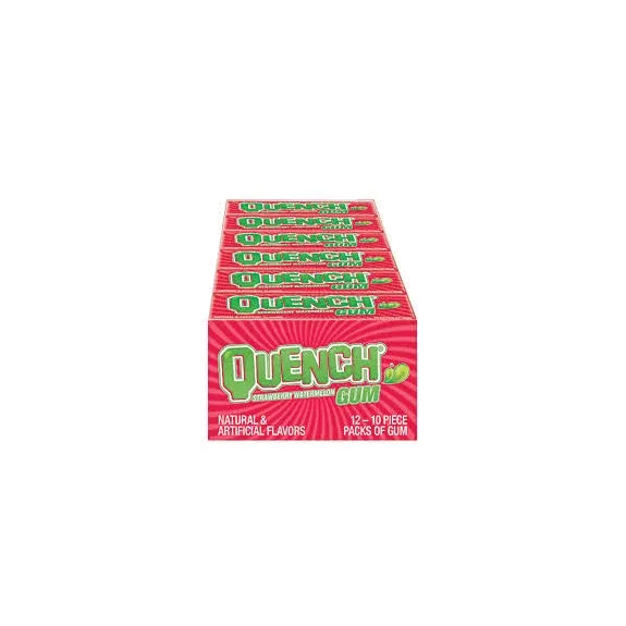 Quench Gum, Strawberry/Watermelon, 10 Count (Pack of 12)