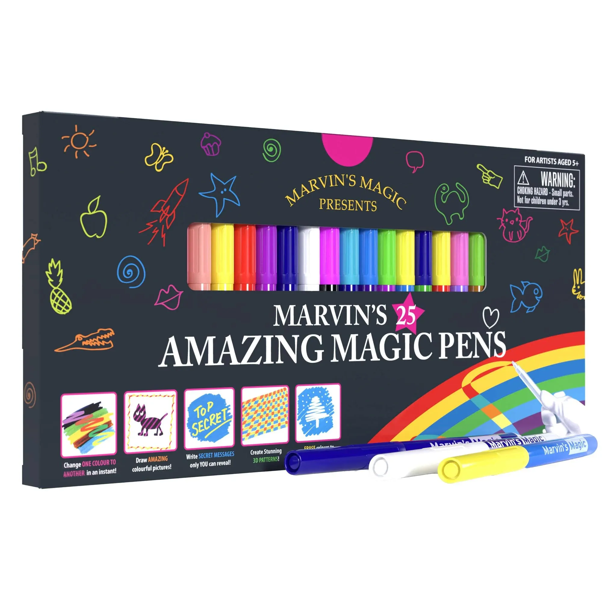 25 Amazing Magic Pens - Magical Art Supplies - Coloured Pens by Marvin&#039;s Magic