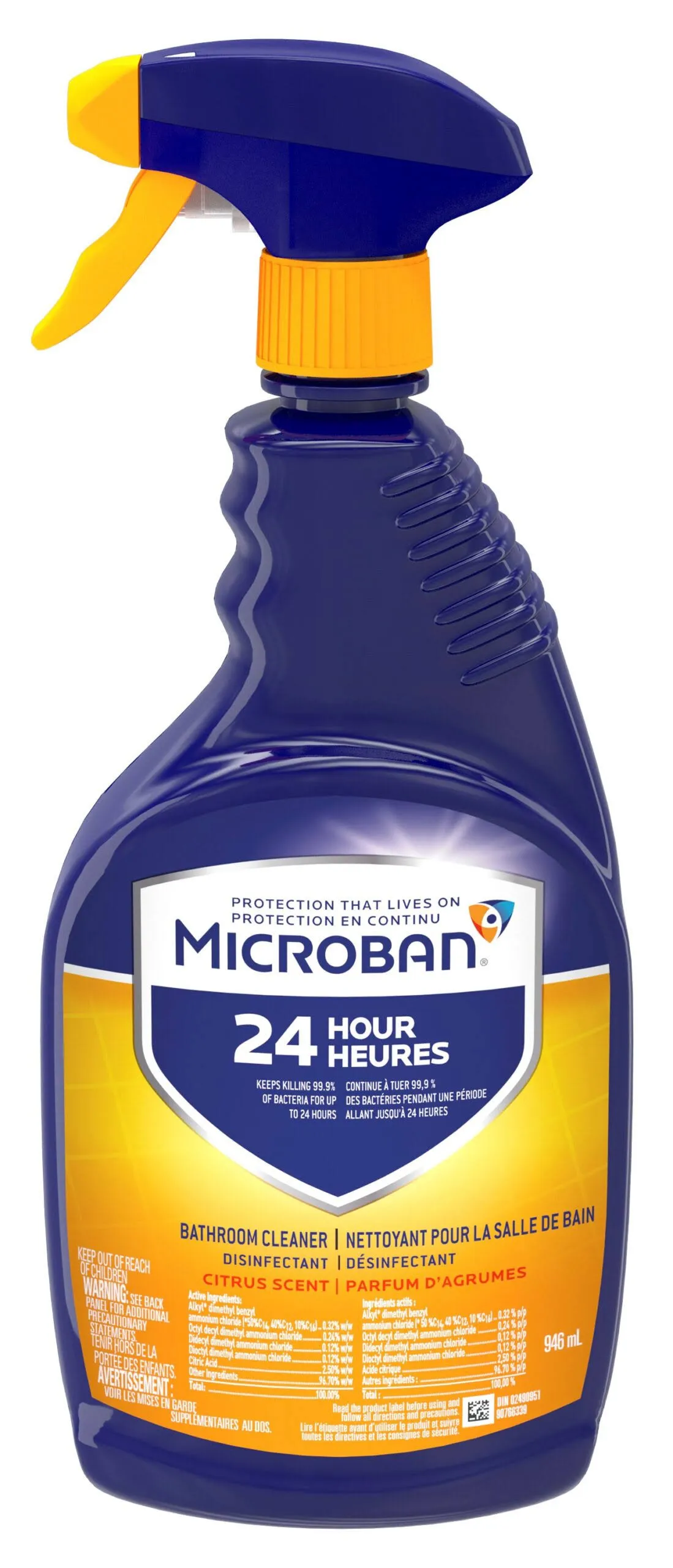 Microban Bathroom Cleaner, Citrus Scent, 24 Hour - 32 fl oz