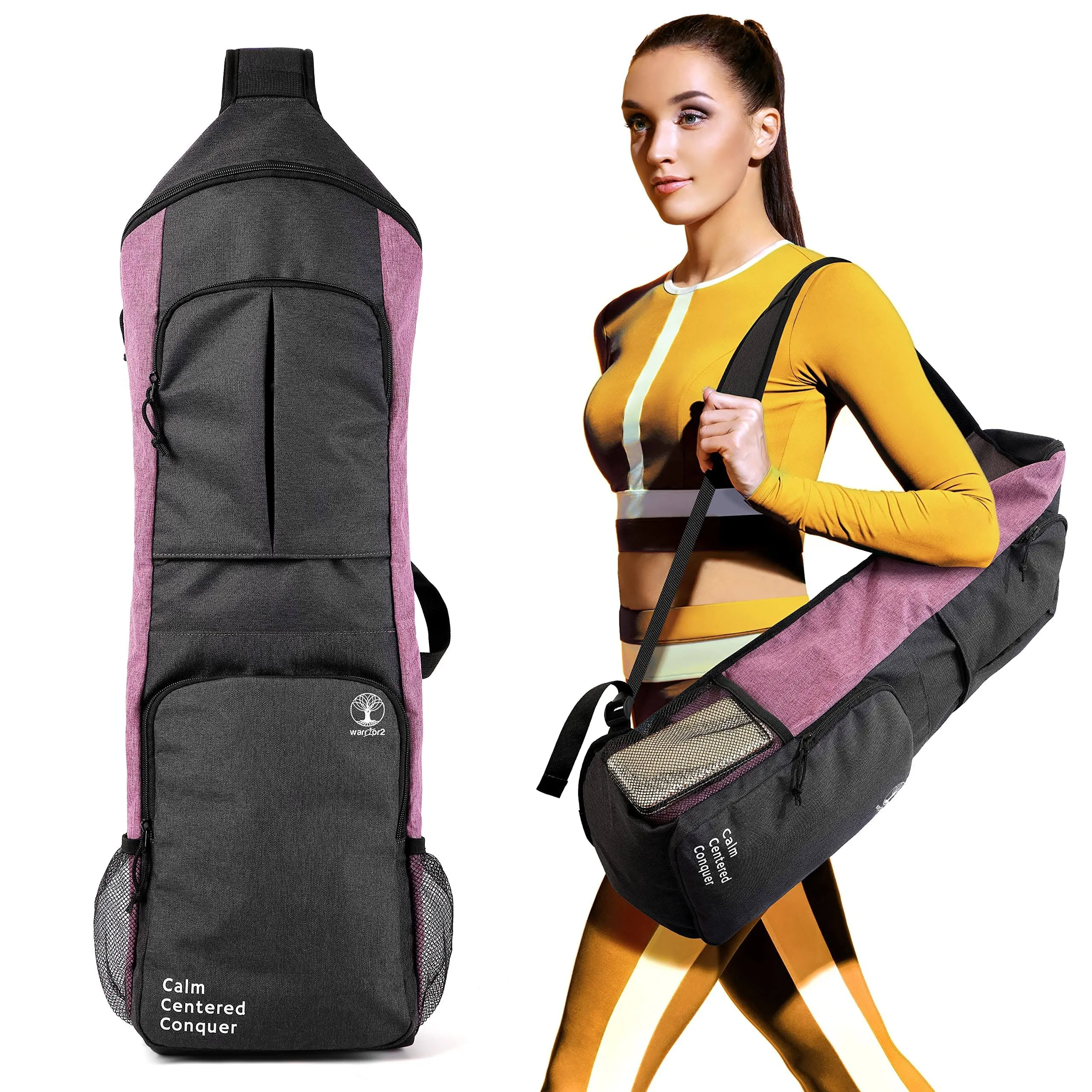 WARRIOR2 Yoga Mat Holder Yoga Backpack Fits Thick Mat