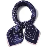 ANDANTINO 100% Real Mulberry Silk Scarf -21'' x 21''- Lightweight Neckerchief –Women Men Small Square Digital Printed Scarves