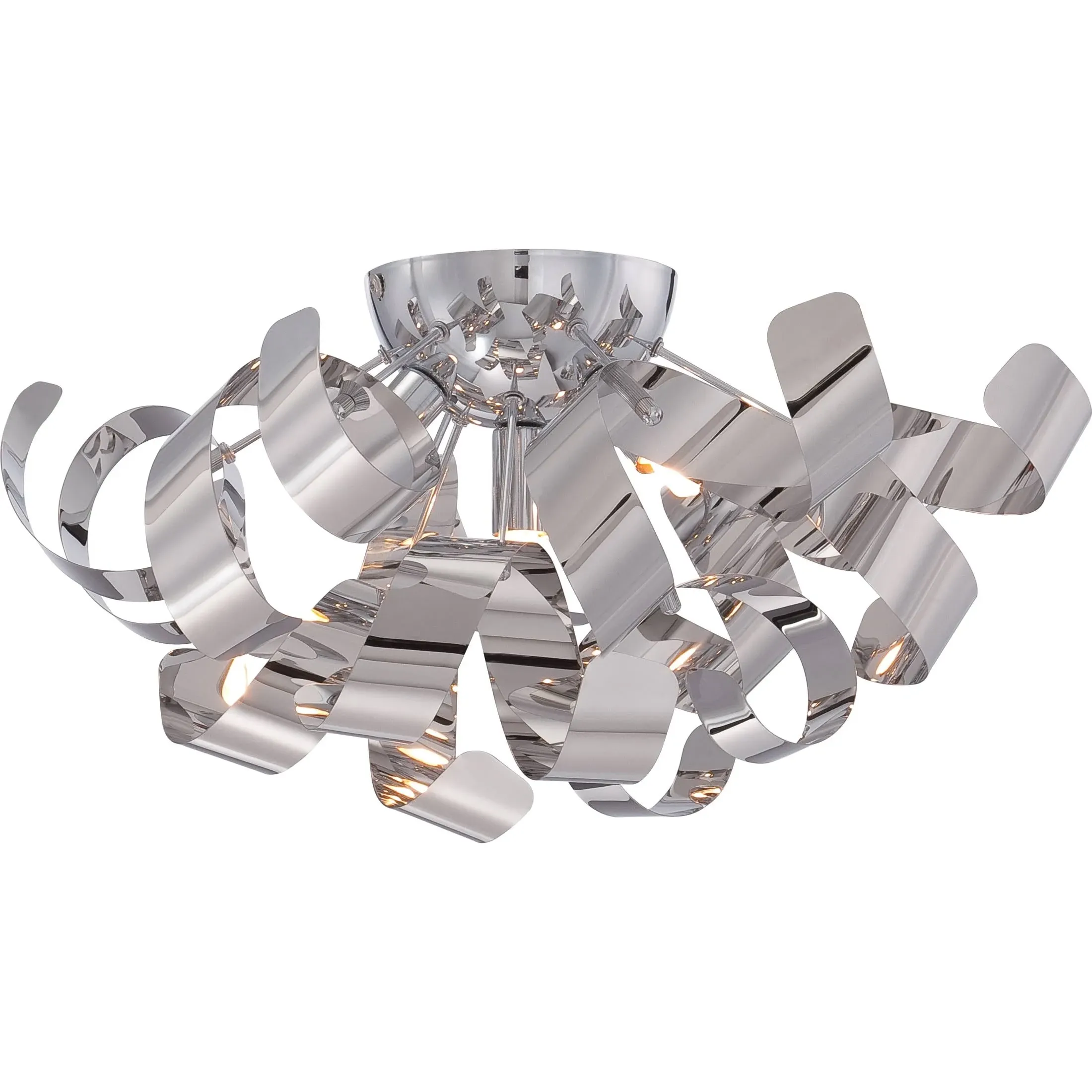 Ribbons 4 Light 17 inch Polished Chrome Flush Mount Ceiling Light