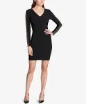 Guess Womens Studded Ruched Cocktail Dress Black 0