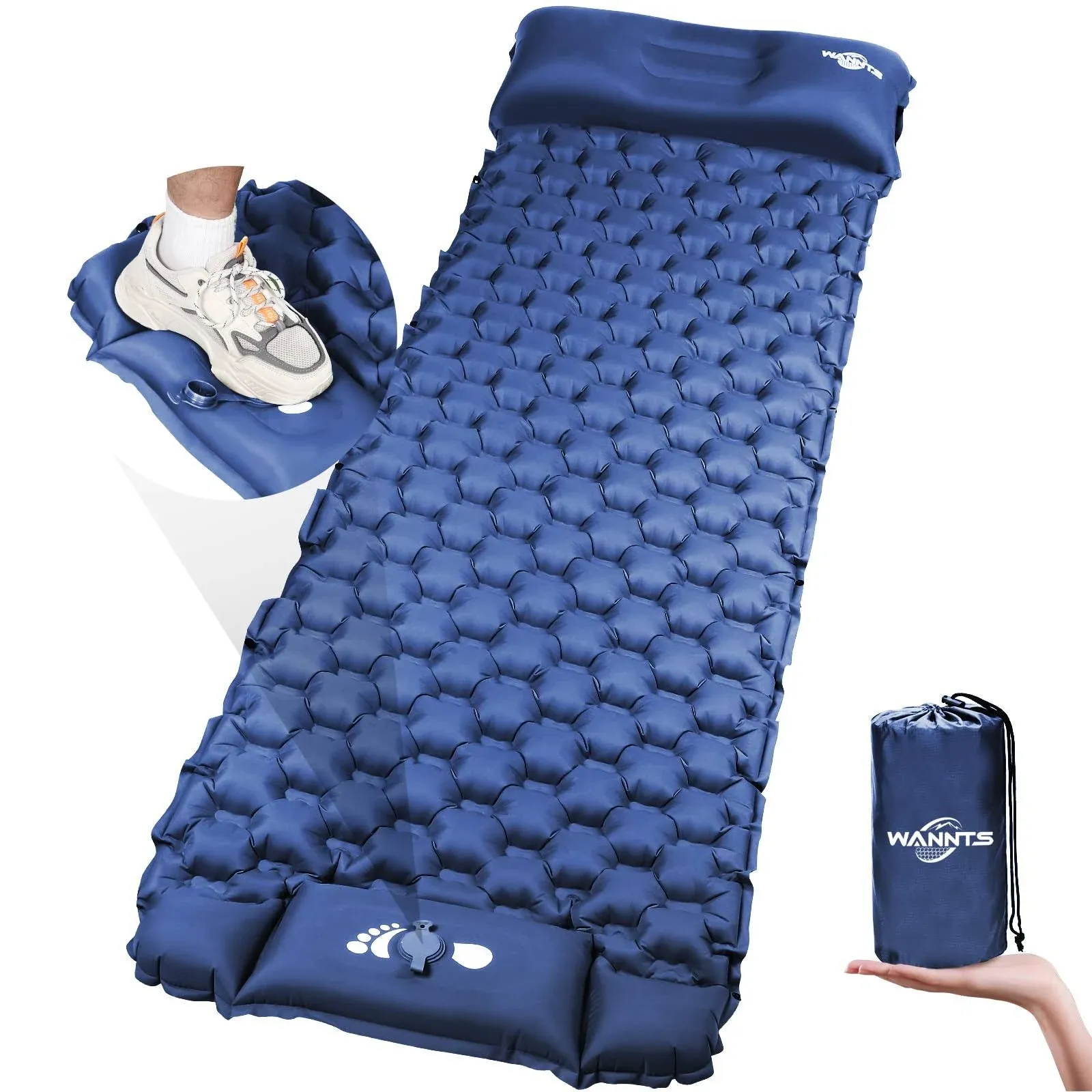 Sleeping Pad Ultralight Inflatable Sleeping Pad for Camping 75&#039;X25 Built-in Pump