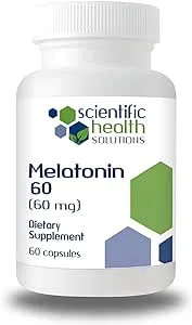 Scientific Health Solutions Melatonin 60mg High Dosage Melatonin in Easy-to-Swallow Capsules