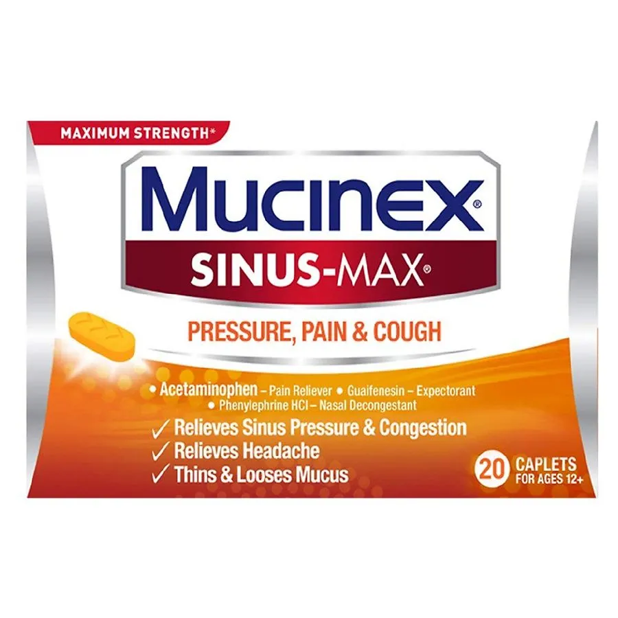 Mucinex Maximum Strength Sinus-Max Pressure, Pain & Cough 20 Caplets