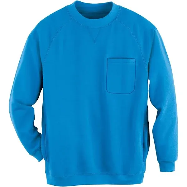 Collections Etc Men's Chest Pocket Comfortable Crewneck Sweatshirt