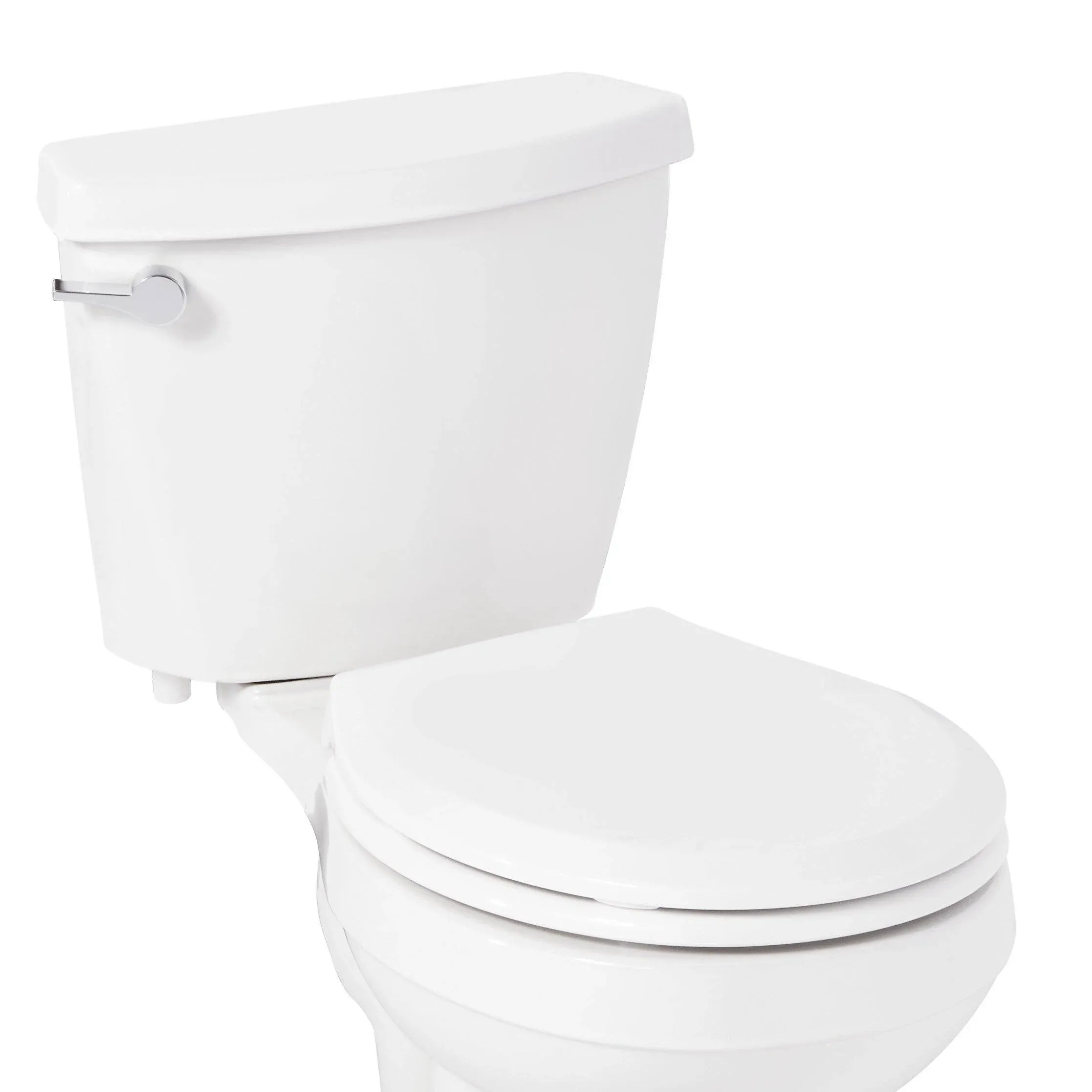 NEW Signature Hardware 447327 SHTSEZ100WH Round, Closed-Front Toilet Seat -White