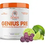 Genius Pre Workout Powder, Grape Limeade - All-Natural Nootropic ...