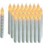 Pack of 24 Flameless Taper Candles Battery Operated Flickering Ivory Led Candle for Christmas Wedding Party Candelabra Flicker Amber Taper Candles Table Centerpiece – 6.5 Inch Candle