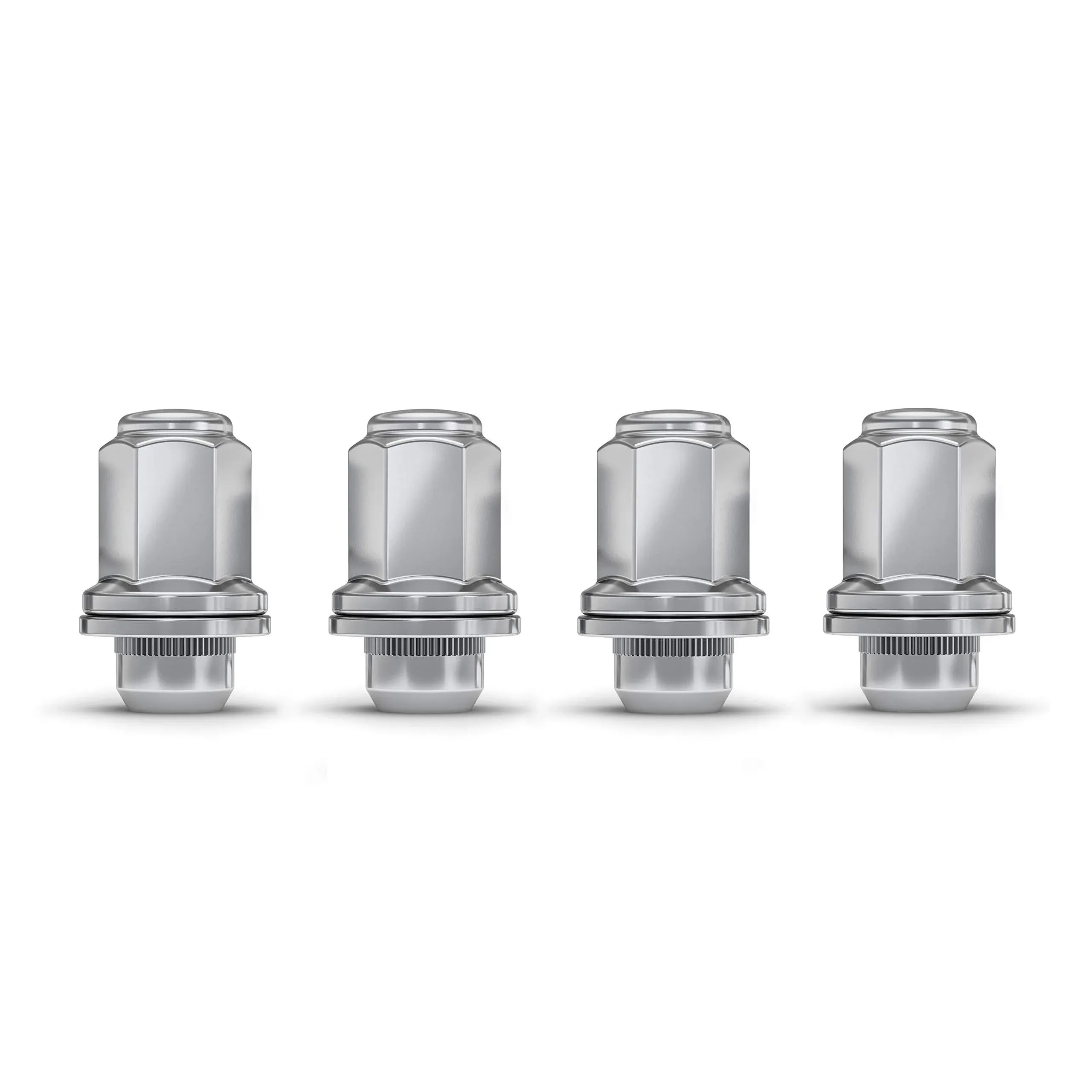 White Knight 5307L-4 Chrome Long Mag Lug Nut with Washer for Toyota/Lexus - 4 Piece