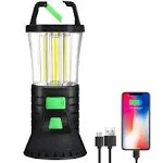 ELESALL Rechargeable Camping Lantern, 2000lm LED Camping Lights with 3 Light Modes, COB Lightweight Camp Lamp Phone Charger Portable Waterproof