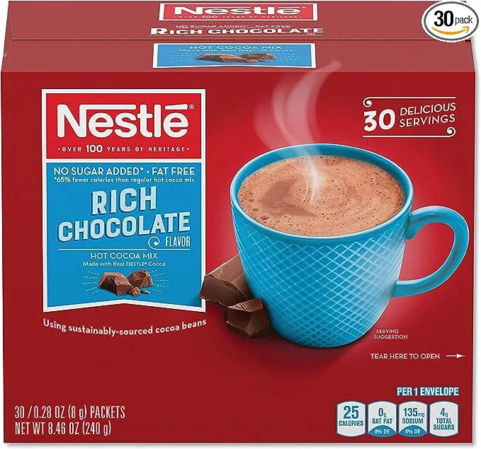 Nestle Hot Cocoa No Sugar Added Mix